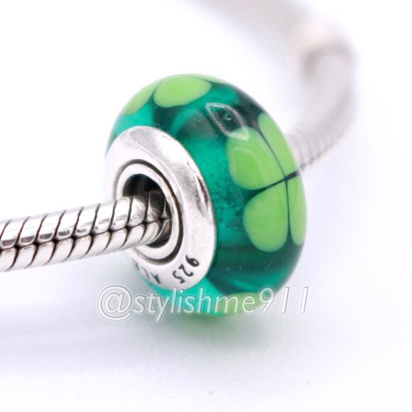 Authentic Pandora Kiss Me, I'm Irish Murano Glass Charm - Picture 3 of 9